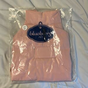 Blueberry pet dog puffer jacket, light no pink, size 14 inch